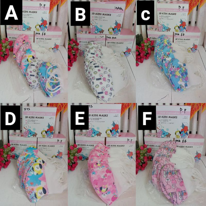 Masker duckbill anak 50pcs