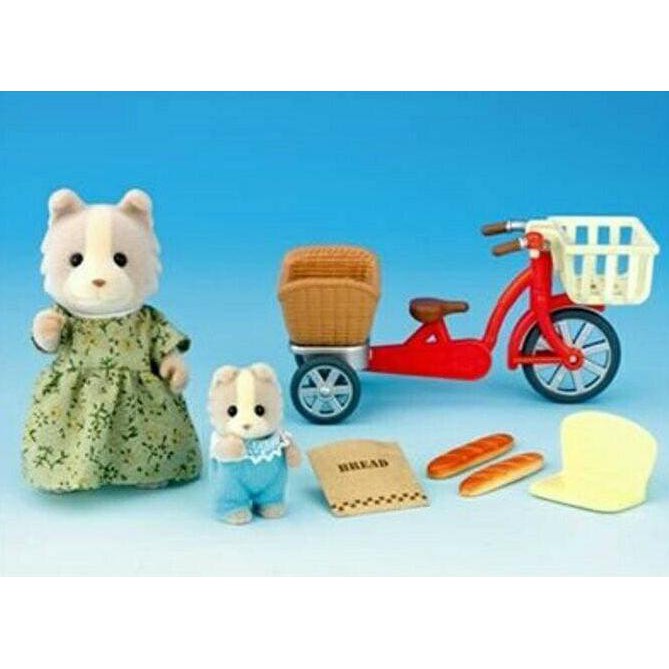 sylvanian families cycling with mother