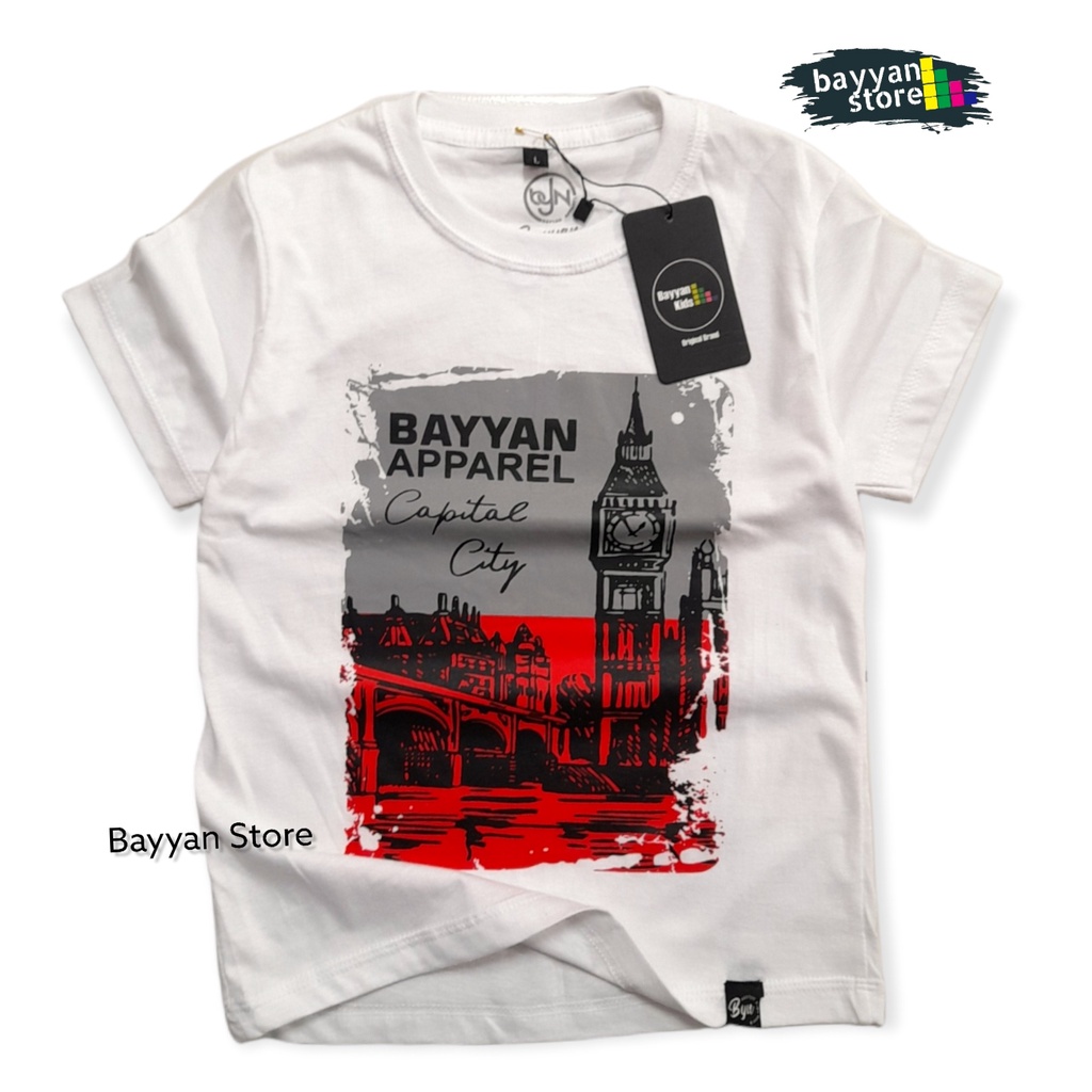 Bayyan Kaos Distro Anak Laki Laki Umur 1-12 Tahun Motif London