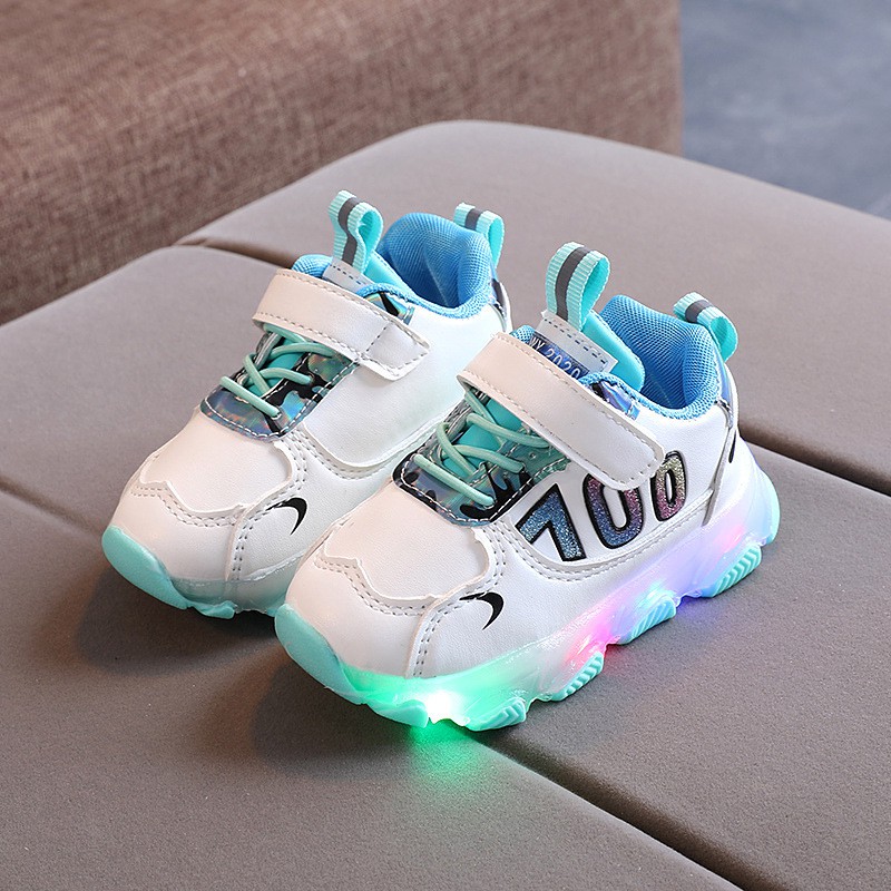 Sepatu Anak Anak Cowok Cewek - Sepatu Sneakers Anak Laki / Perempuan Led Menyala Import