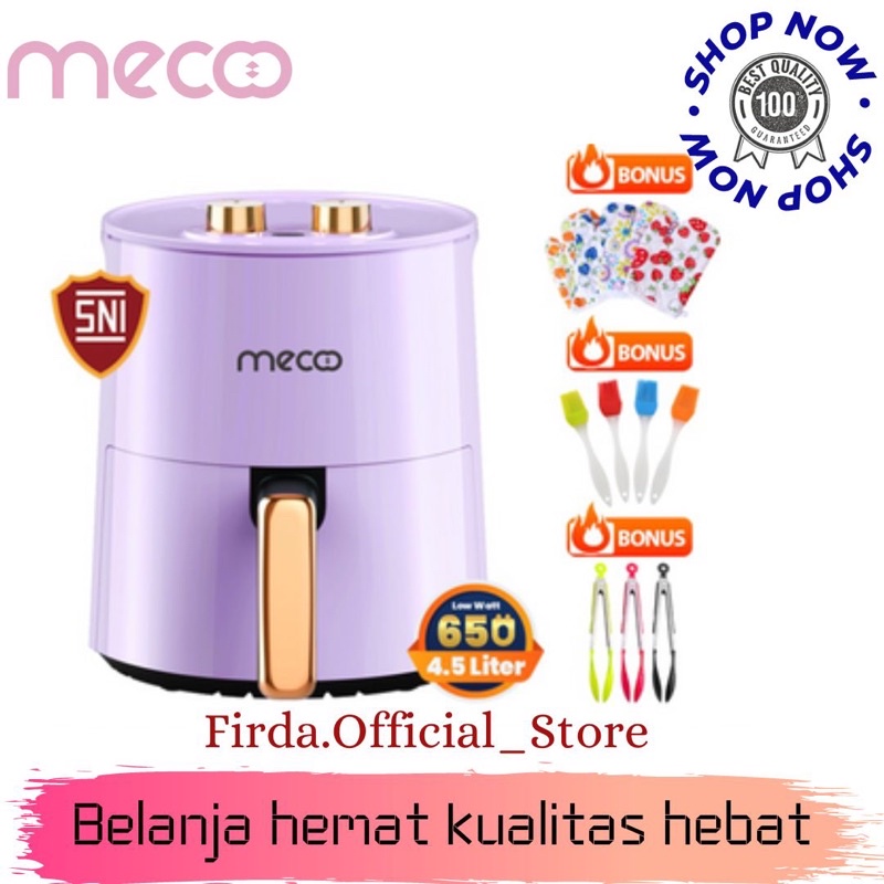 Mecoo Aesthetic New 5.5L Digital 650 Low Watt Air Fryer SNI Hemat Listrik