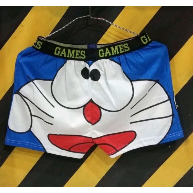 boxer karakter dewasa lucu motif Doraemon