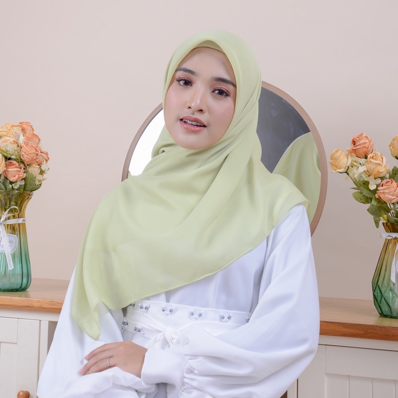 Reisha Hijab Segi Empat Katun Voal Paris Premium