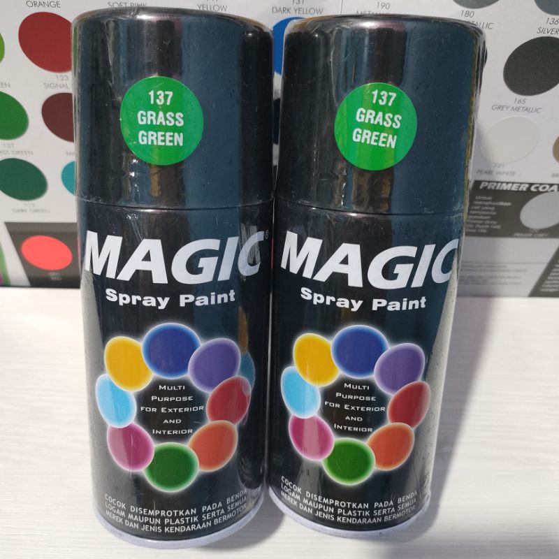 Magic Spray Paint Pilox Pilok Magic Grass Green Hijau 137 300cc Cat Semprot Serbaguna Magic Ukuran Besar 300 cc