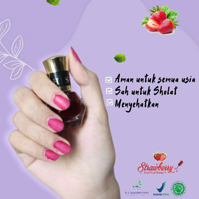 Kutek Henna STRAWBERRY Naill Henna  Kutek Halal Kemasan 5ml