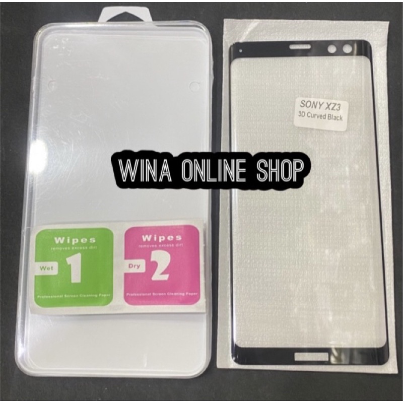 Xperia xz3 || Tempered glass Full sony xz3 Melengkung 3D  full Layar