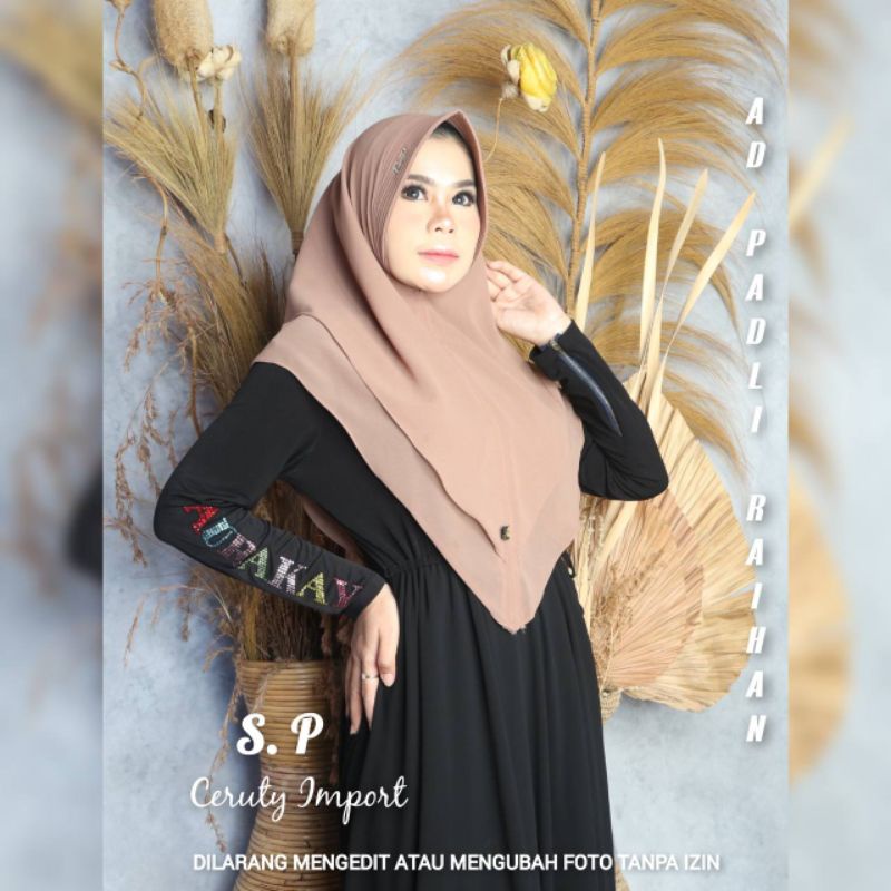 Jilbab Ceruty polos ori Padli