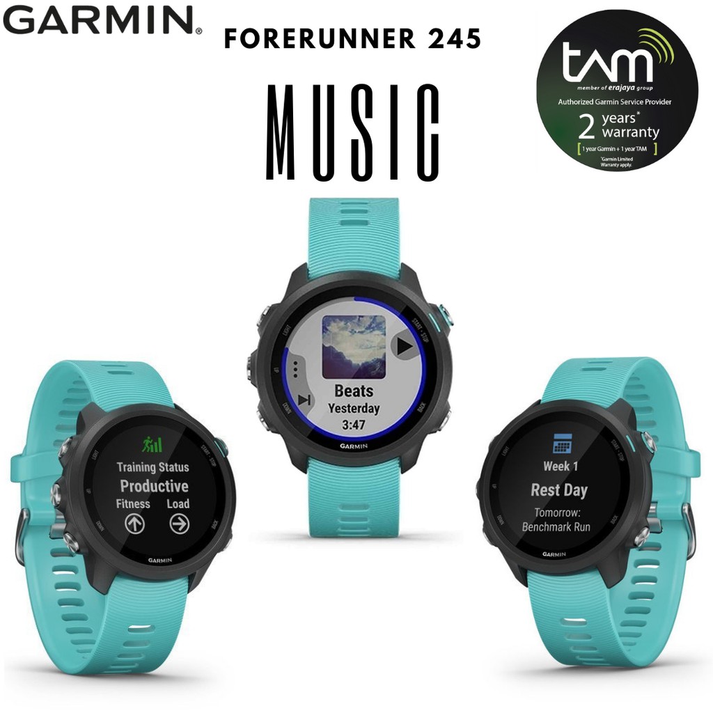 Garmin Forerunner 245 Music Aqua - Tam 2 Tahun