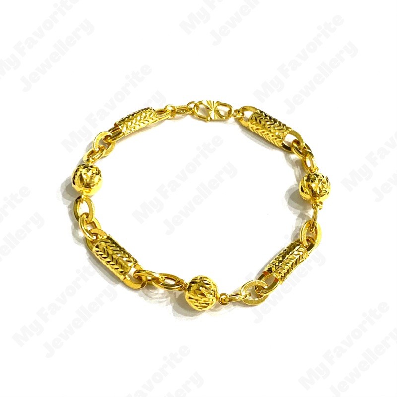 Gelang Mocca Papan Bola-bola Gelang Emas Asli Kadar 700 dan 875