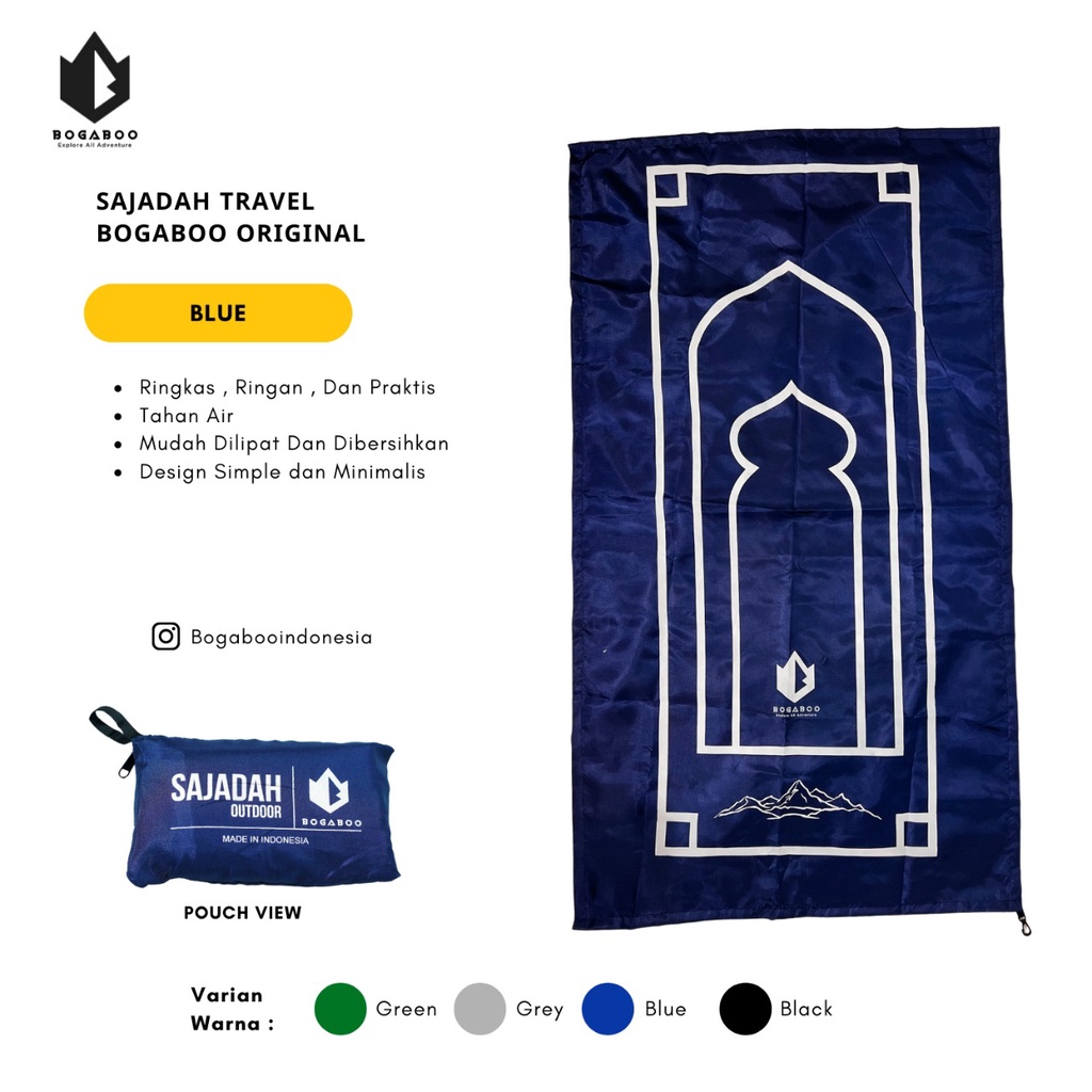 SAJADAH OUTDOOR BOGABOO - SAJADAH TRAVELLING - SEJADAH SOUVENIR UMROH - ALAT SHOLAT - SAJADAH PORTABLE - SAJADAH WATERPROOF - SAJADAH 2 LAPIS