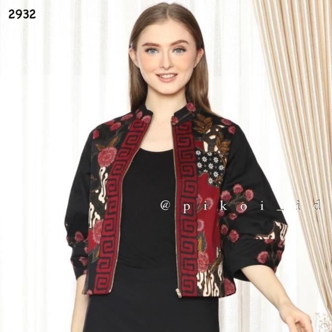 Cardigan batik wanita modern / luaran outer batik seragam kantor murah