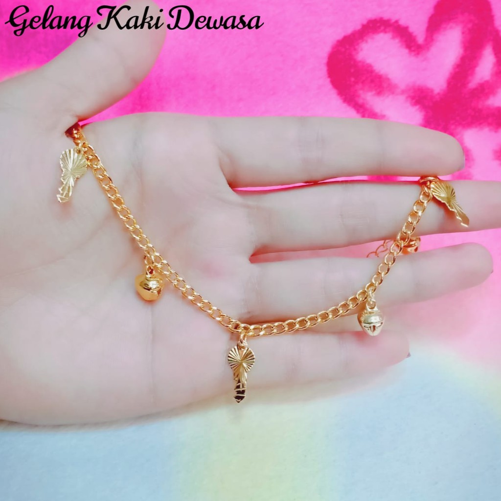 GELANG KAKI YAXIYA LAPIS MAS 24K ASLI
