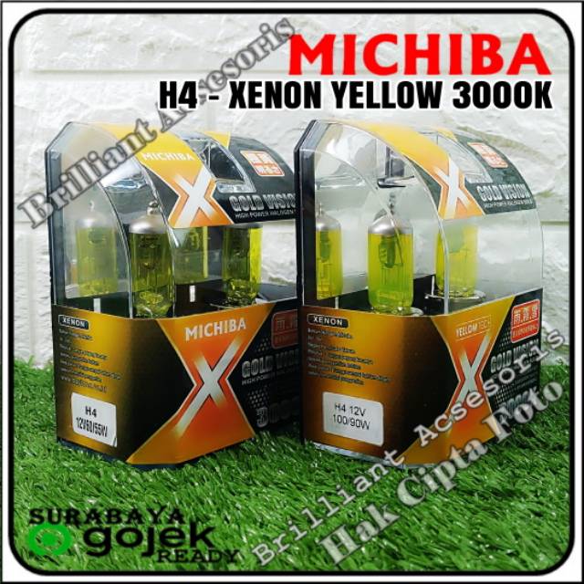 MICHIBA - Xenon Yellow Halogen - H3 / H4 / H7 / H8 / H11 / HB3 / HB4 / PS24 / H27 / 9012 HIR2