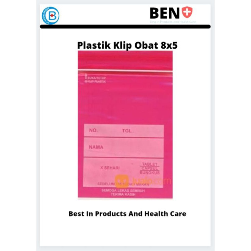 plastik klip obat 8×5 merah