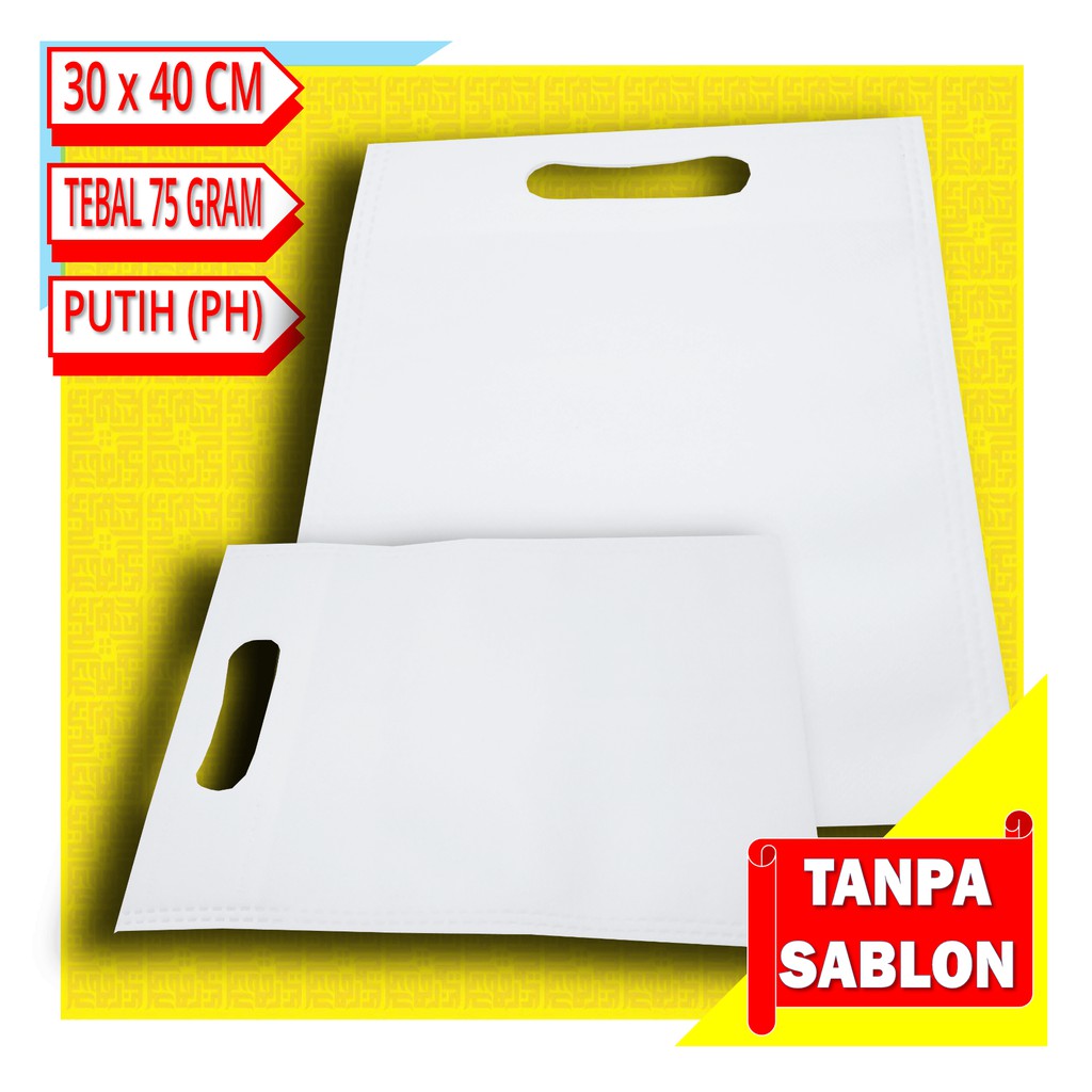 

Tas Spunbond Model Plong 30 X 40 cm warna Putih (PH)