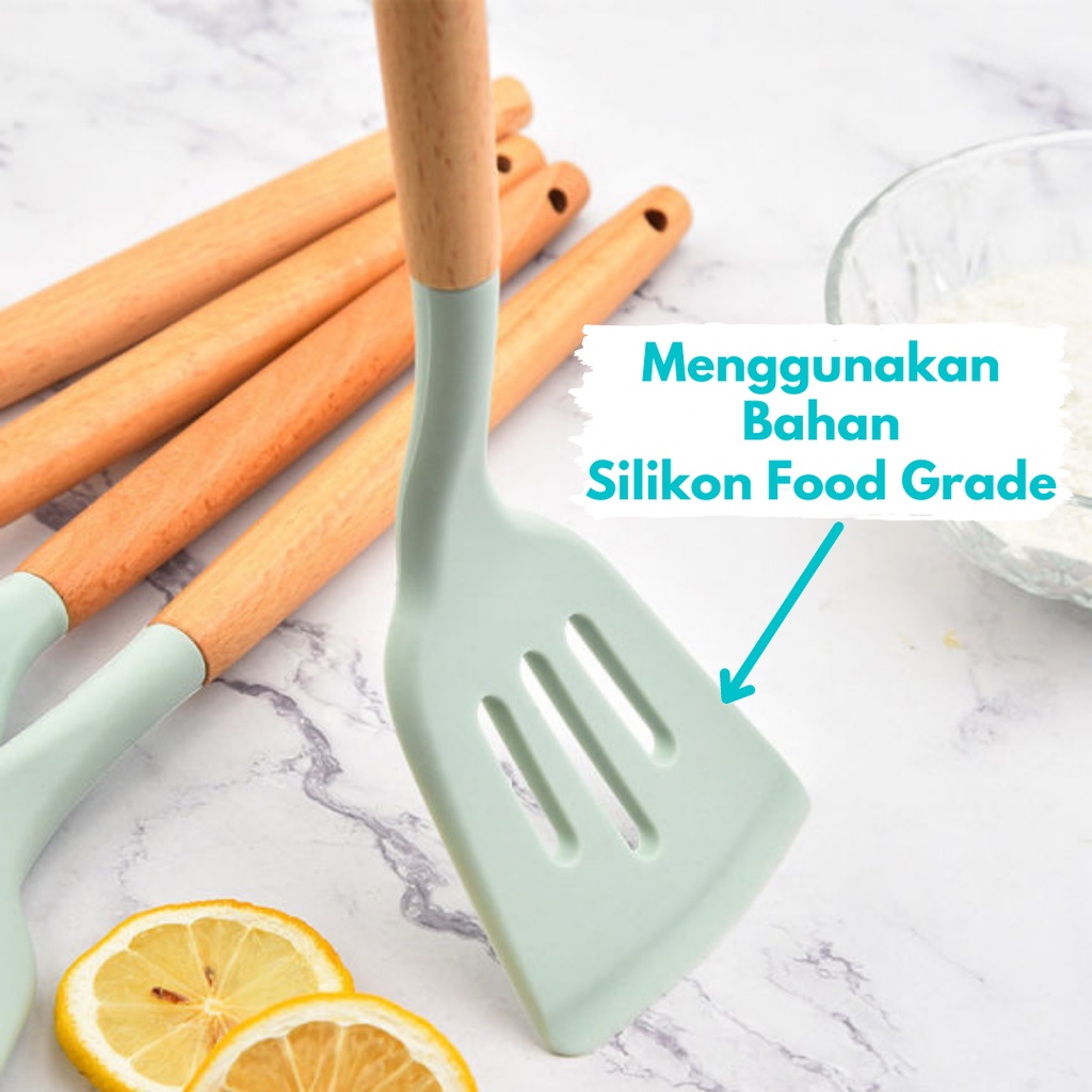 1 Set Spatula Silikon Tahan Panas 12 In 1 Sutil Silikon Set Tahan Panas Sutil Set Silikon Anti Panas Set Perlengkapan Dapur Murah Alat Masak Set Spatula Set Silikon Tahan Panas Set Alat Dapur Peralatan Masak Murah Sutil Silikon Tahan Panas