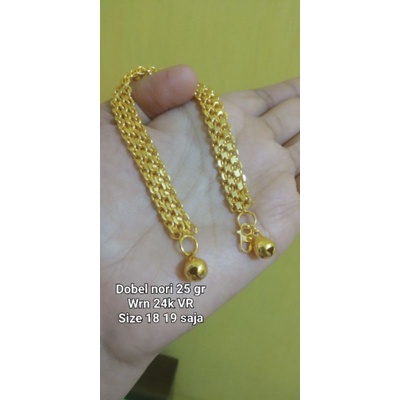 gelang dobel nori medanan logam lps emas24k imitasi