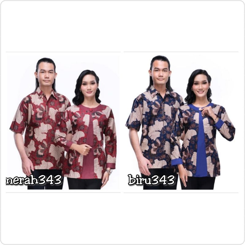 Baju couple keluarga 343 Batik fashion sarimbit atasan pria wanita bigsize jumbo xxxl