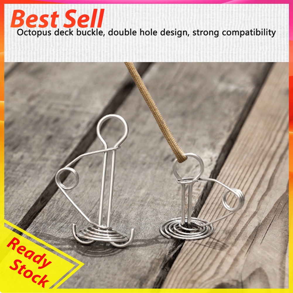 Octopus Deck Anchor Peg Hooks Fishbone Stainless Steel Wind Rope Buckles