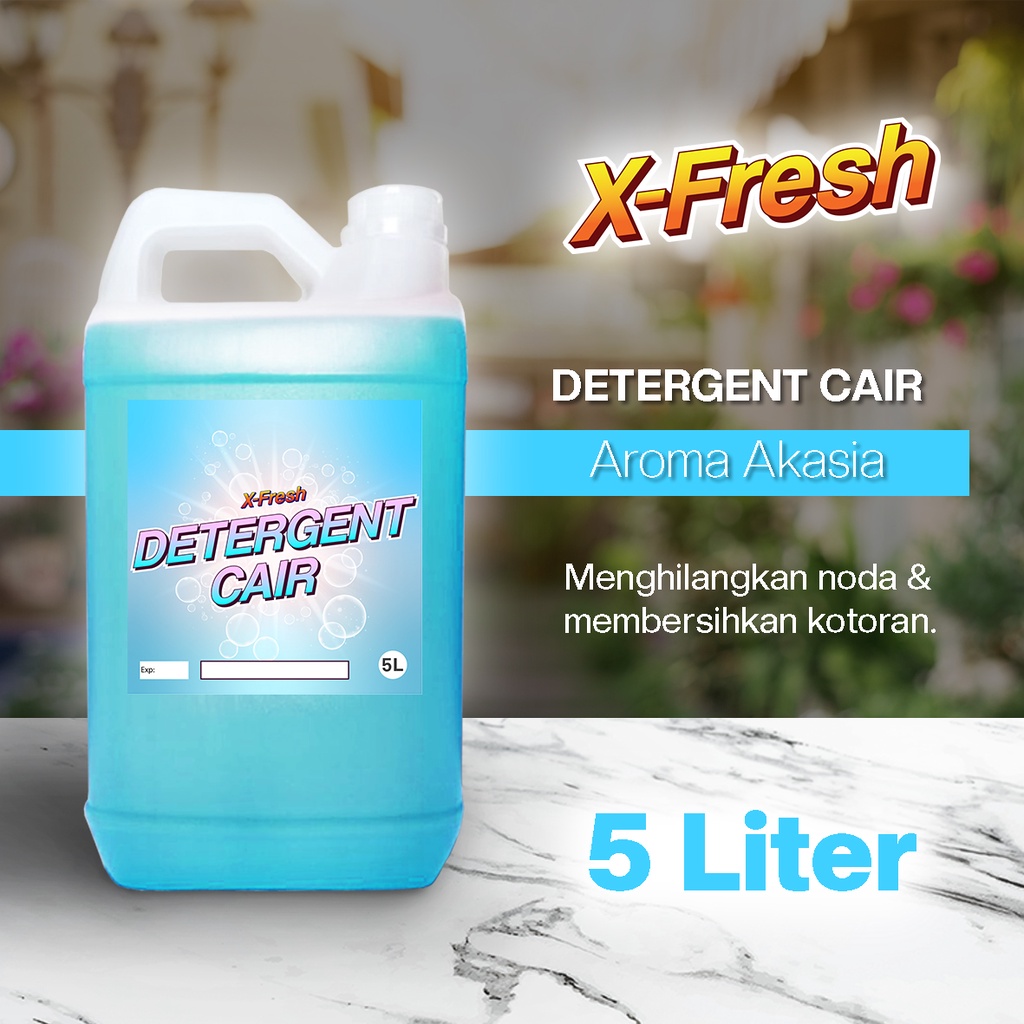 Deterjen Cair XFRESH 5L / Liquid Detergent Aroma Akasia
