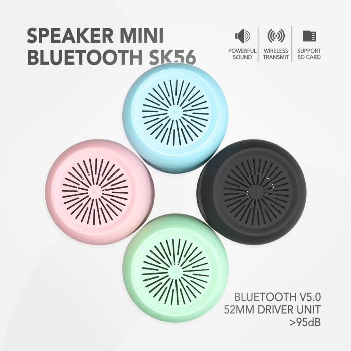 Speaker Bluetooth Portable Wireless Macaron SK 56 Support Memory Card
