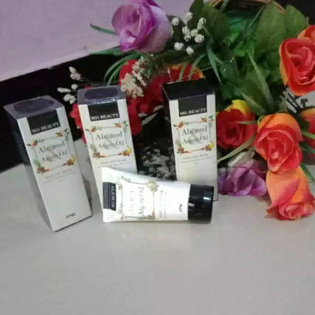 Masker Almond Argan Oil MSI - 1 Paket Isi 3 Botol - 1 HU / Pin Gratis Member