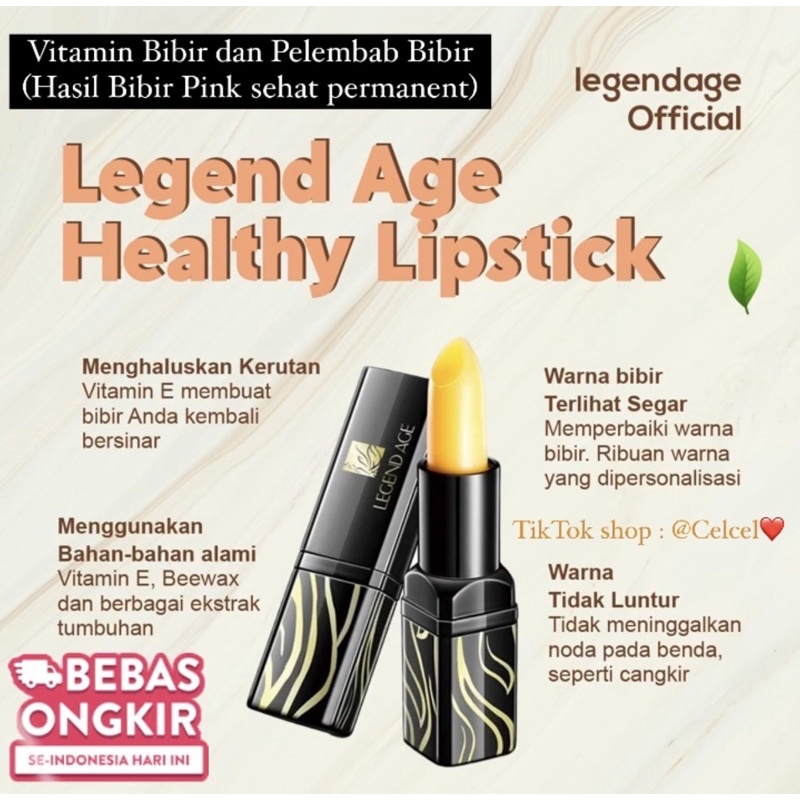 LEGEND AGE VITAMIN PENCERAH &amp; PELEMBAB BIBIR ORIGINAL 100%