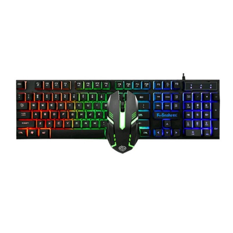 PAKET KEYBOARD DAN MOUSE GAMING DILENGKAPI LAMPU RGB KEREN