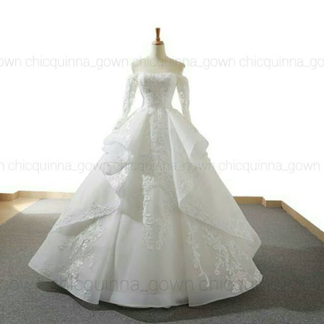 Pre Order Wedding Gown Import White Wedding Dress New Design Gaun Pengantin Baru Harga Murah