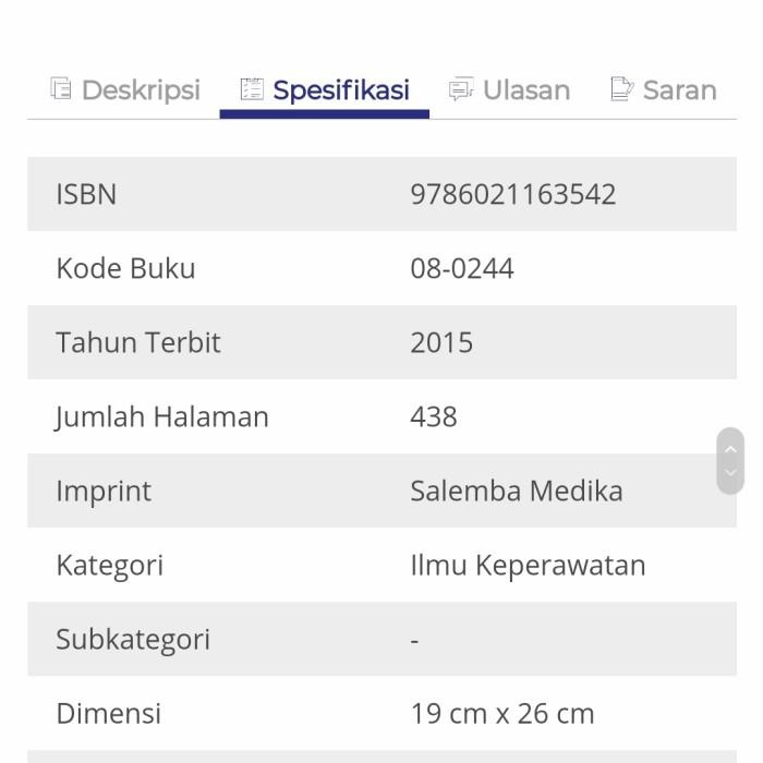 

Buku Kedokteran / Buku Kedokteran Spesialis / Buku Ilmu Biomedik Dasar - Syaifuddin - Salemba Empat