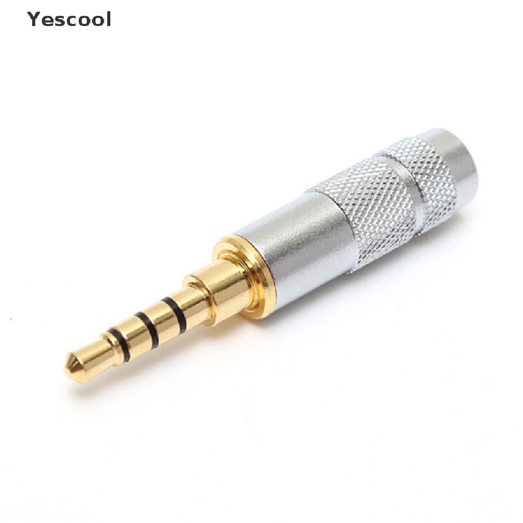 Yescool Konektor Jack Audio 3.5mm 4 Pole Male Stereo Untuk Headphone