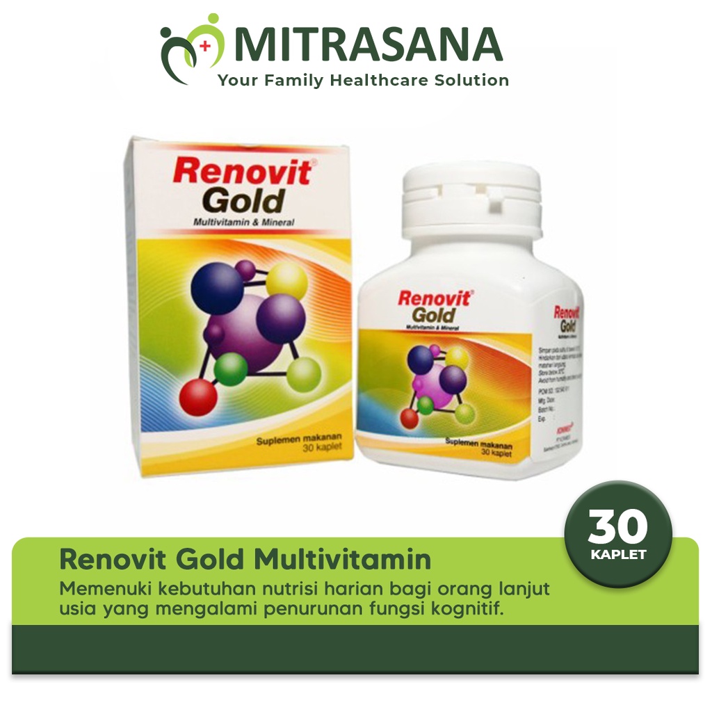 Renovit Gold 30 Tablet - Multivitamin Lengkap - Vitamin Untuk Lansia