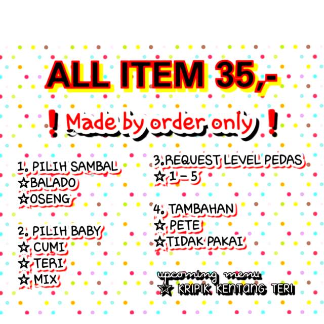 

SAMBAL BABY CUMI TERI