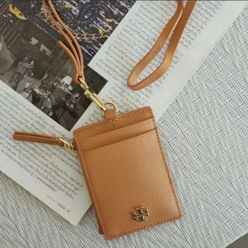 

Tory Burch lanyard card holder brown