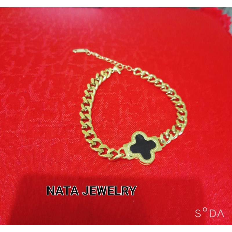 Gelang Tangan Titanium Asli Stainless Steel Untuk Wanita