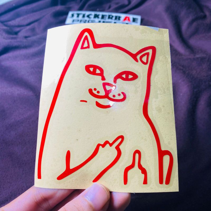 Stiker emot kucing fuceek cuting sticker emot lucu viral
