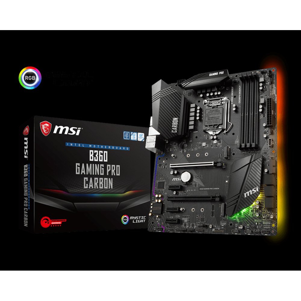 MSI B360 Gaming Pro Carbon - LGA1151 B360 DDR4 USB3.1 SATA3 Berkualitas