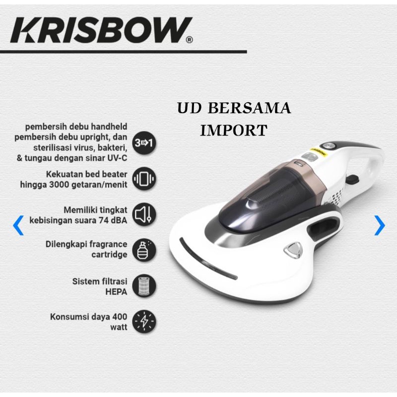 KRISBOW Penghisap Debu &amp; Pembasmi Tungau 3IN1 Dilengkapi Lampu UV