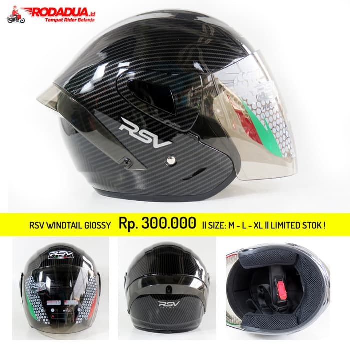 Helm RSV Windtail Motif Carbon Kaca Dark with Spoiler