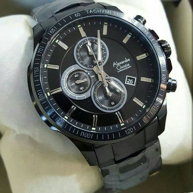 JAM TANGAN PRIA ALEXANDRE CHRISTIE AC 6352 FULL BLACK