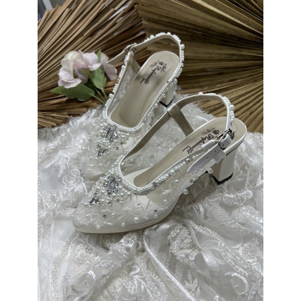 Rafaizoutfit sepatu wedding sepatu wanita pesta kiyarisa putih tinggi 7cm tahu