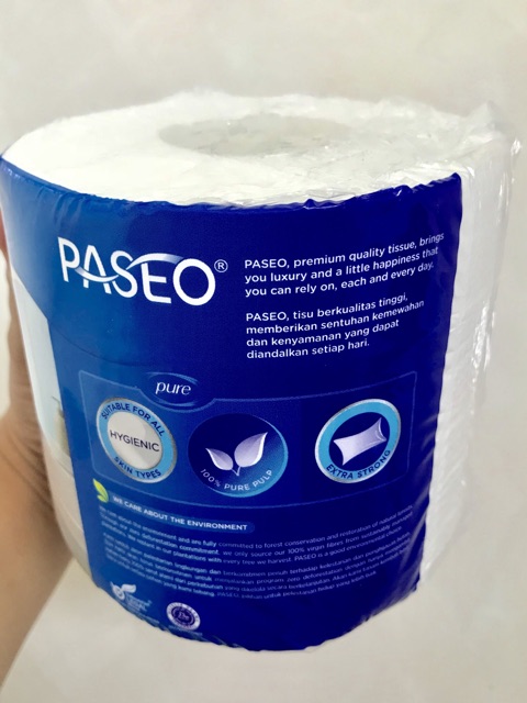 tisu tisue tissue toilet tissue gulung paseo 1roll  2ply 510 sheets-3