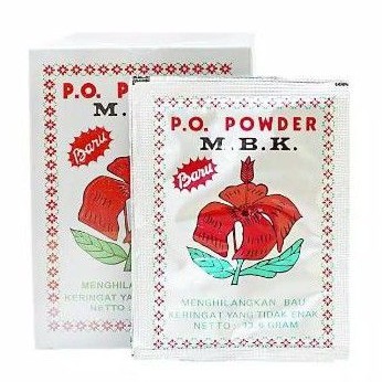 Bedak MBK P.O Powder Penghilang Bau Badan Keringat Putih dan Silver