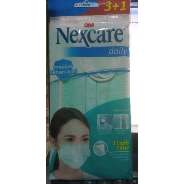 Masker Nexcare 3+1 Ready Hijab dan Earlop& U mask isi 5