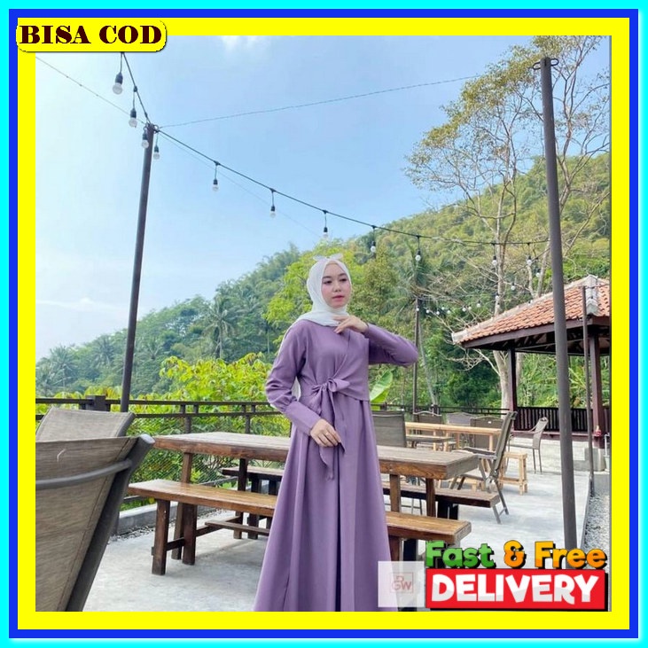Baju Gamis Remaja Kekinian Terbaru 2022 Gamis Lebaran 2022 Premium Murah Terlaris Bahan Moscrepe Bei
