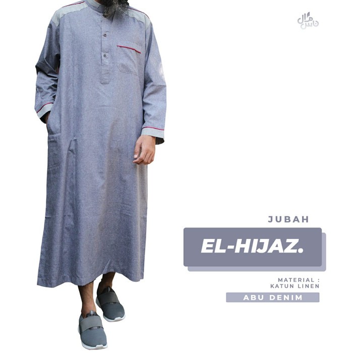 Jubah pria dewasa jubah elhijaz ekslusif khusus size xxl katun linen