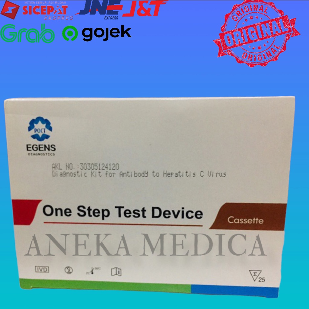 HCV Device Test EGENS Isi 25 Alat Tes Cassette Hepatitis C Harga Murah