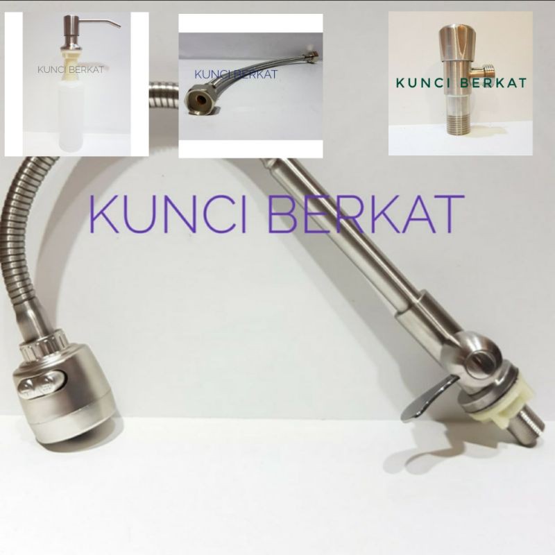 Kitchen sink paket komplit 8245/Bak cuci piring komplite/kran angsa flexibel doff