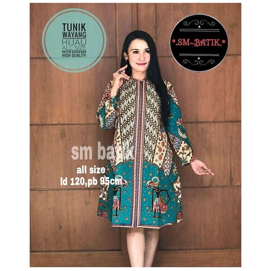 Tunik Batik Wayang Hijau High Quality
