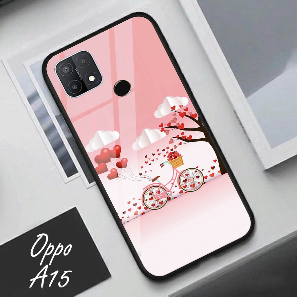 Softcase Glass Kaca OPPO A15 - Case Hp Pelindung Handphone OPPO A15 [A65].